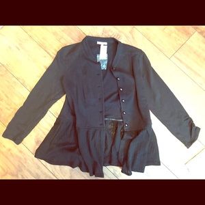 NWT black peplum cardigan size small